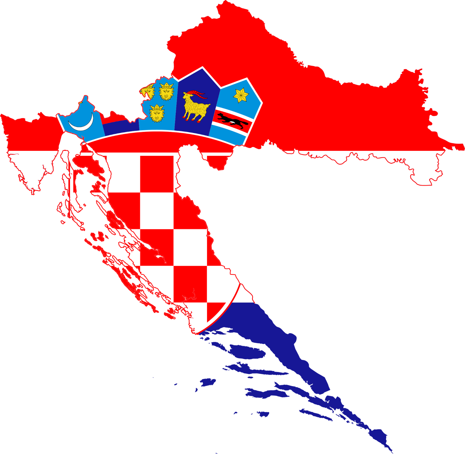 Croatia Flag Map