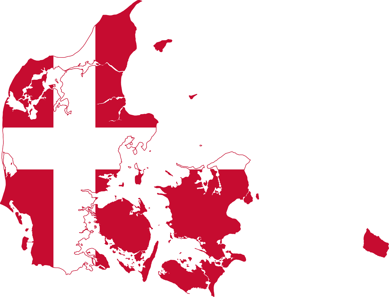 Denmark Flag Map