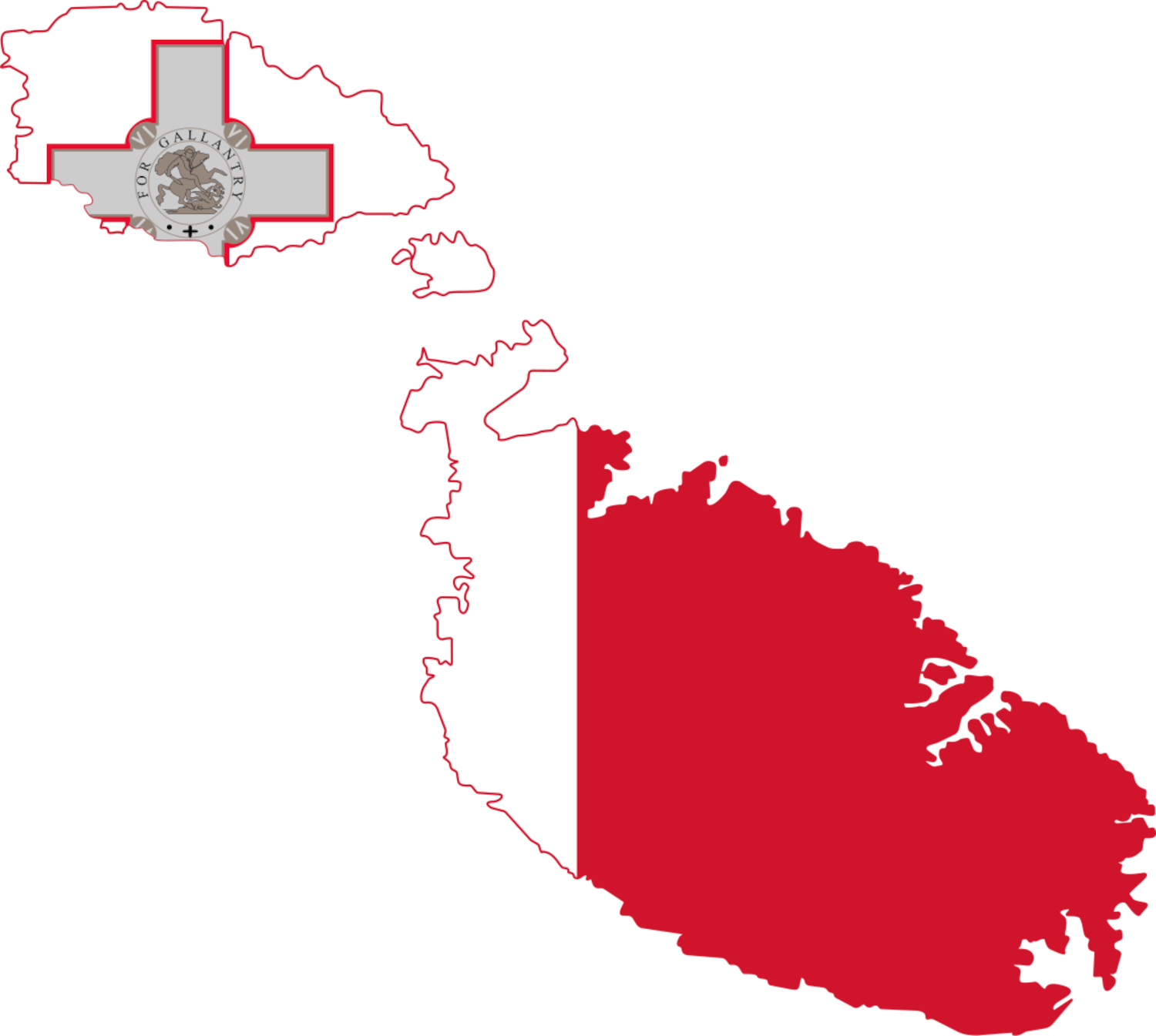 Malta Flag Map
