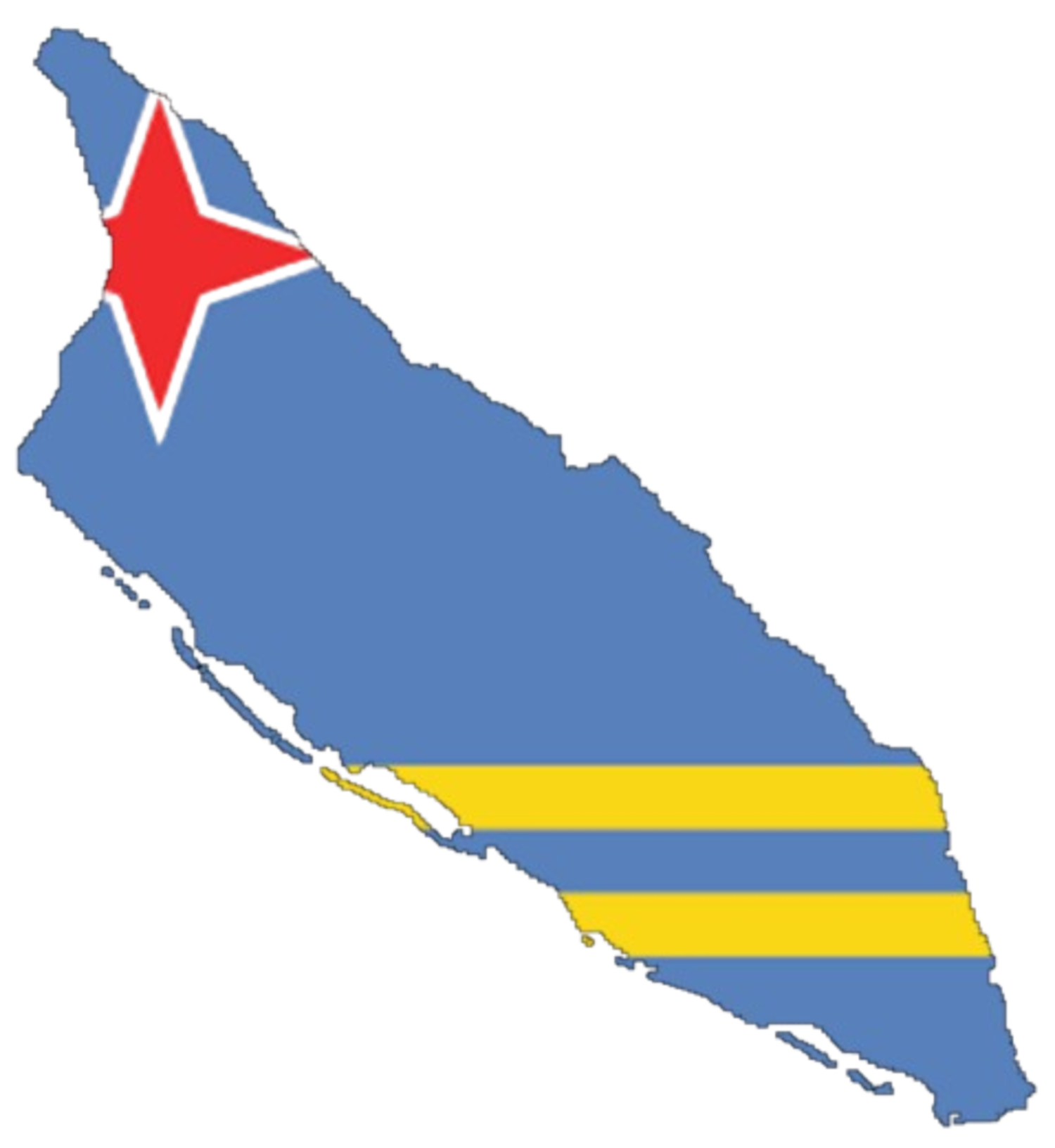 Aruba Flag Map