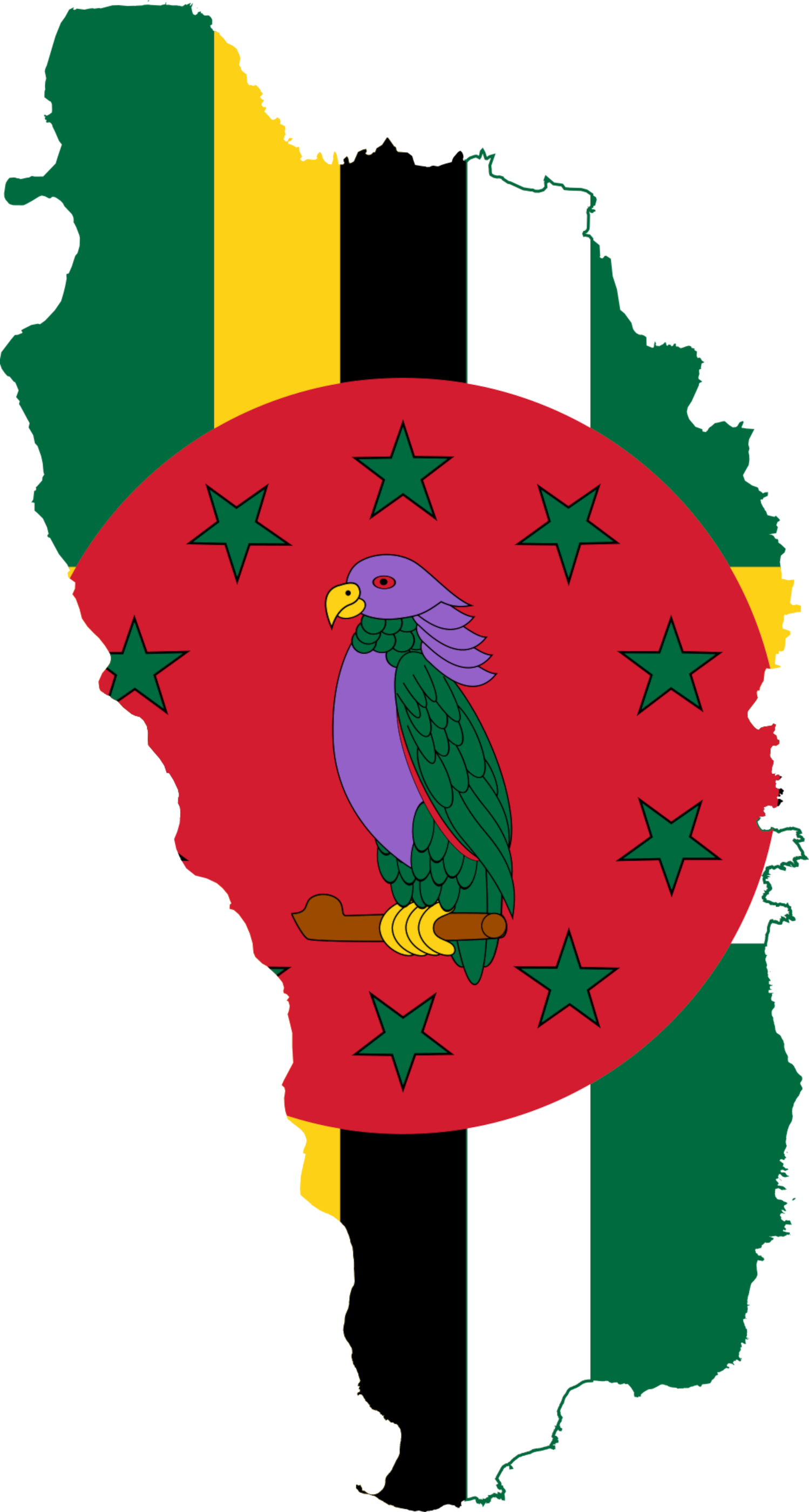 Dominica Flag Map