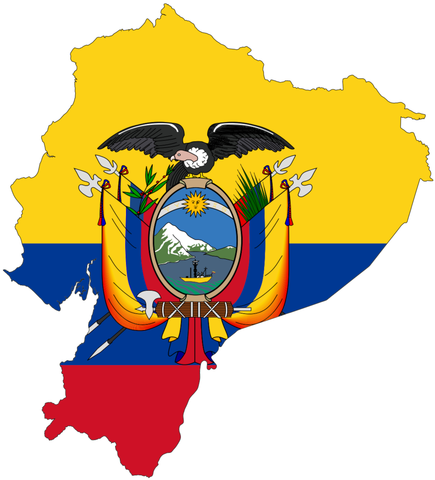 Ecuador Flag Map