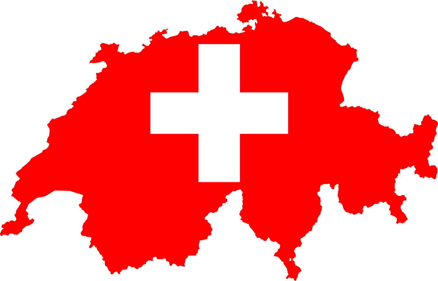 Switzerland Flag Map