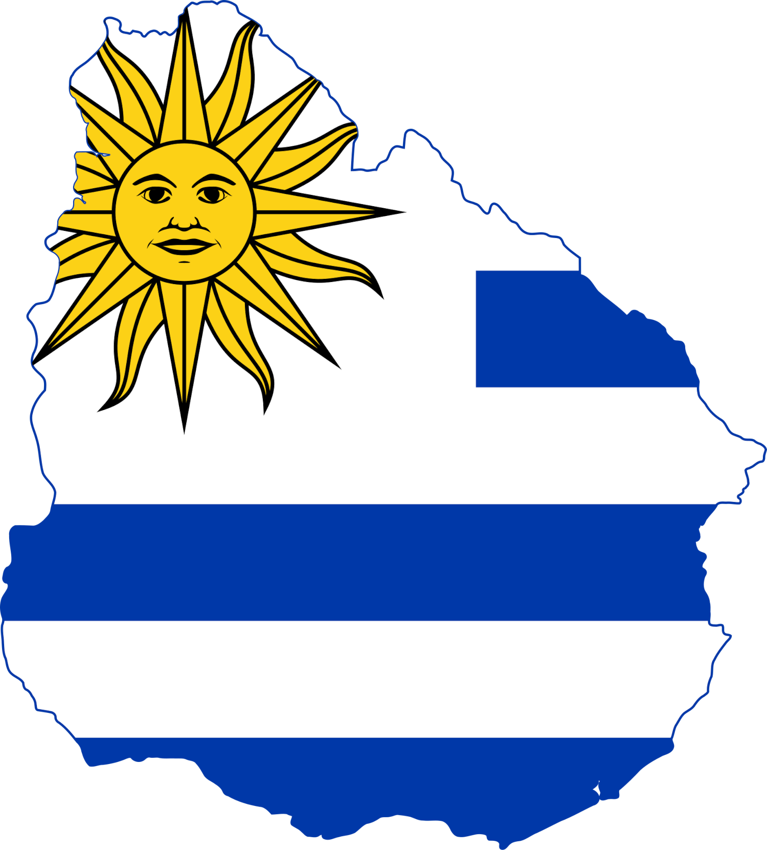 Uruguay Flag Map
