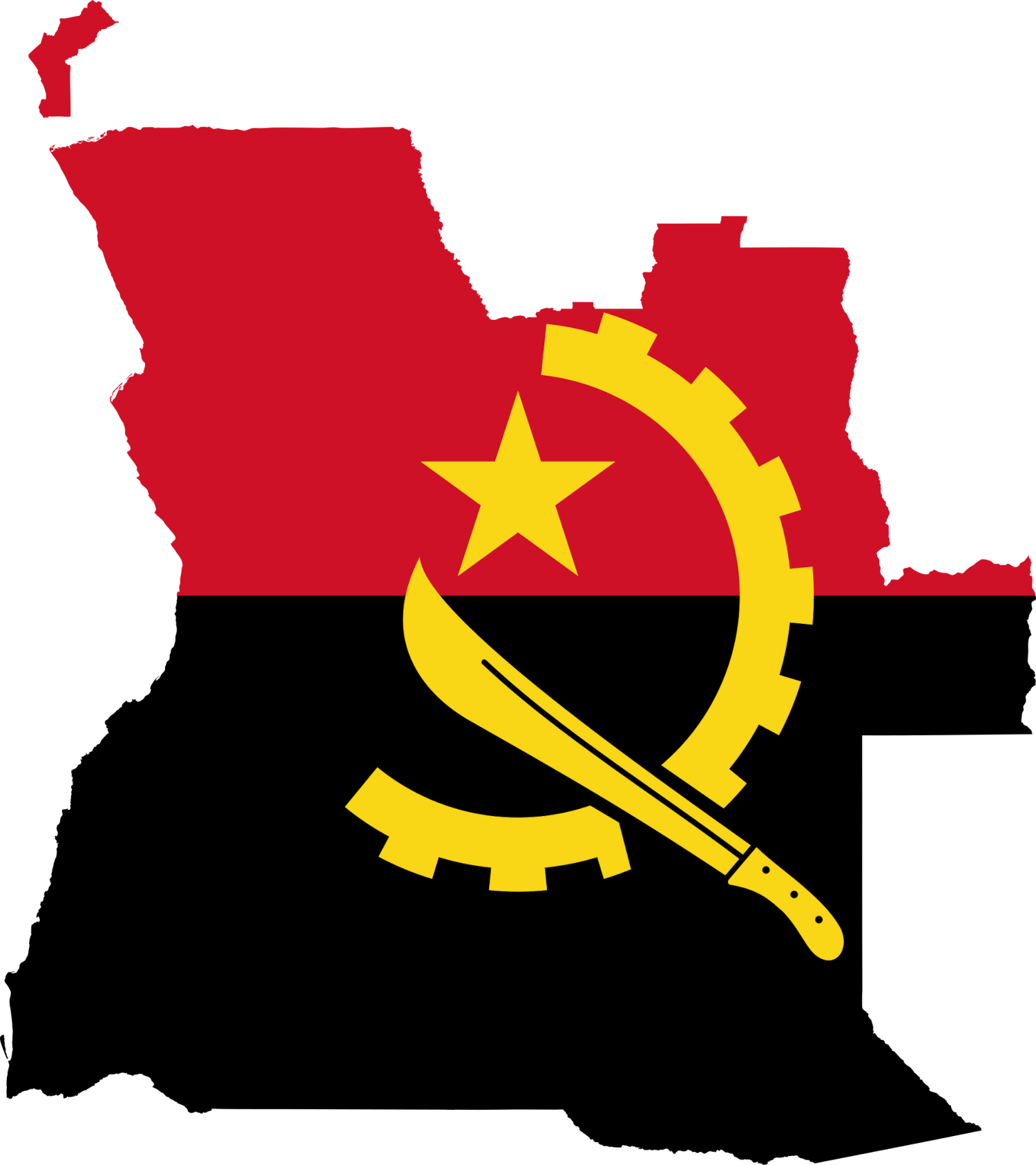 Angola Flag Map