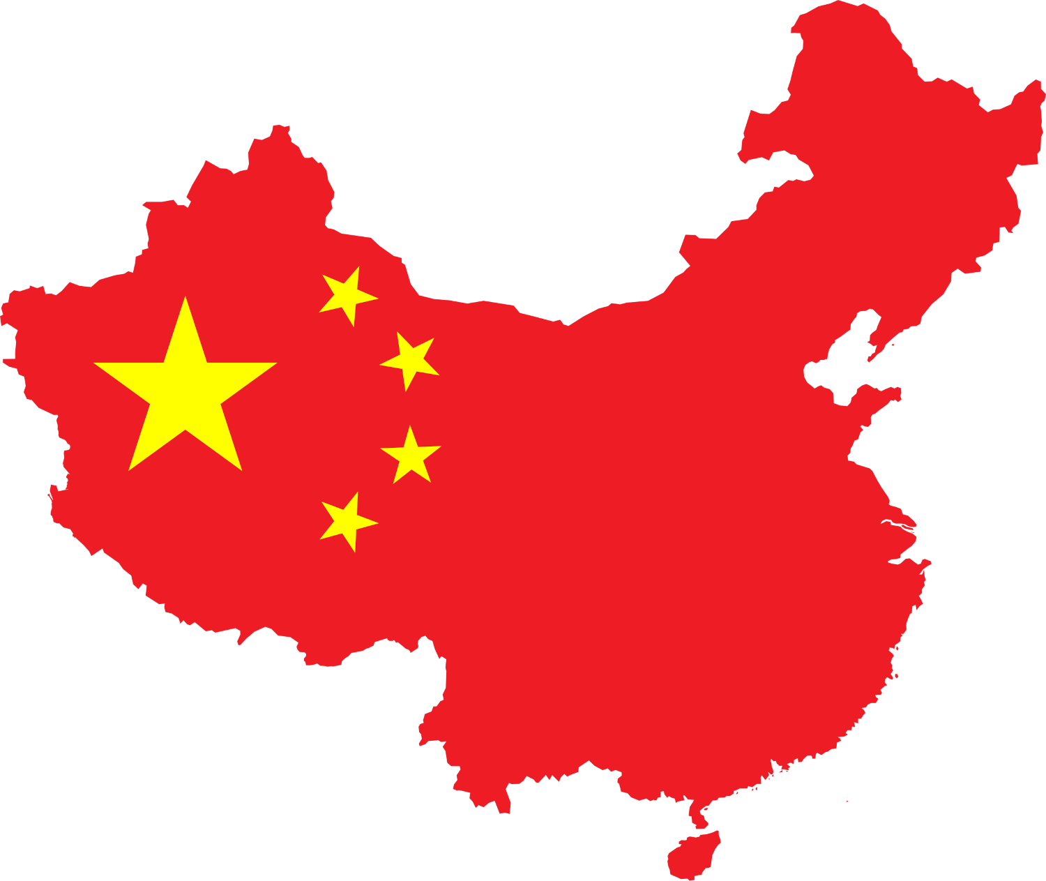 China Flag Map