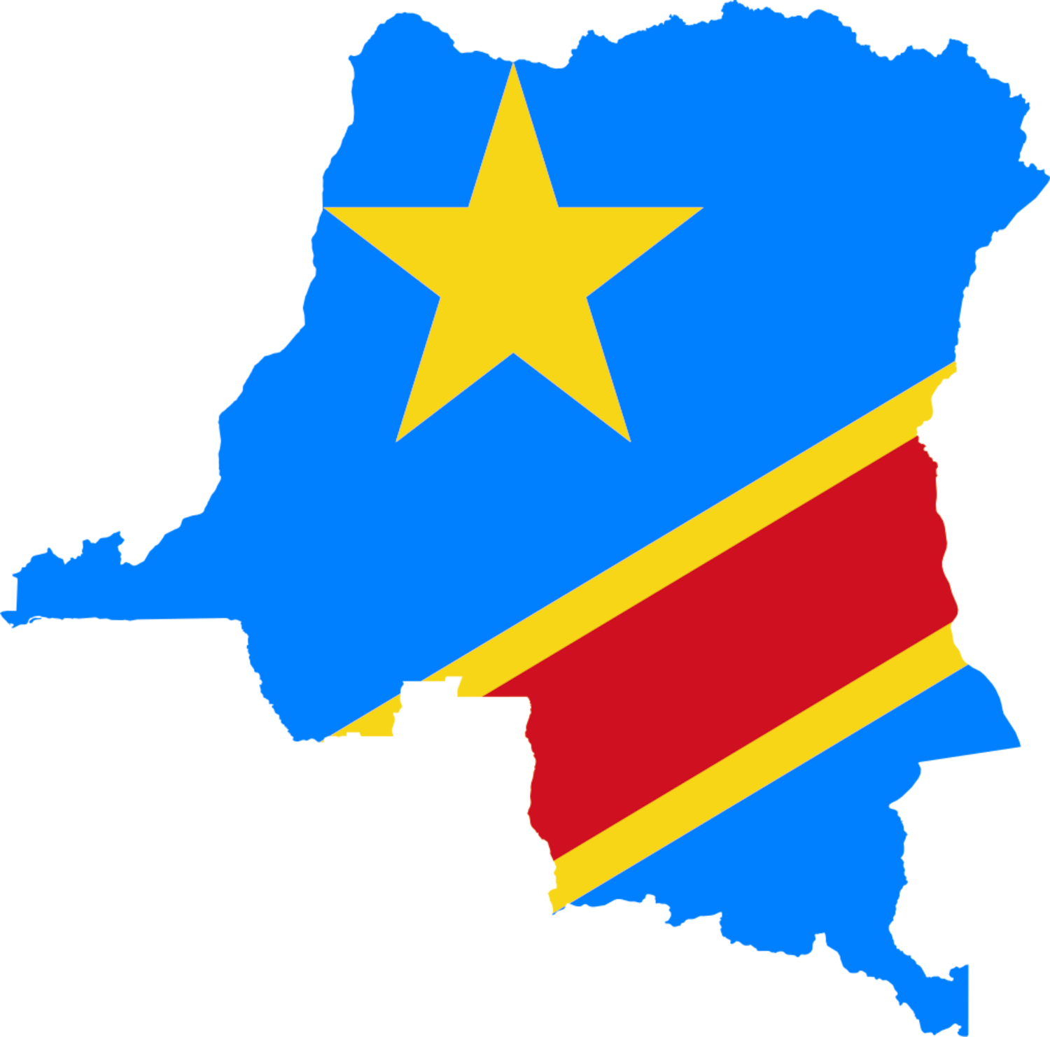 Democratic Republic of the Congo Flag Map