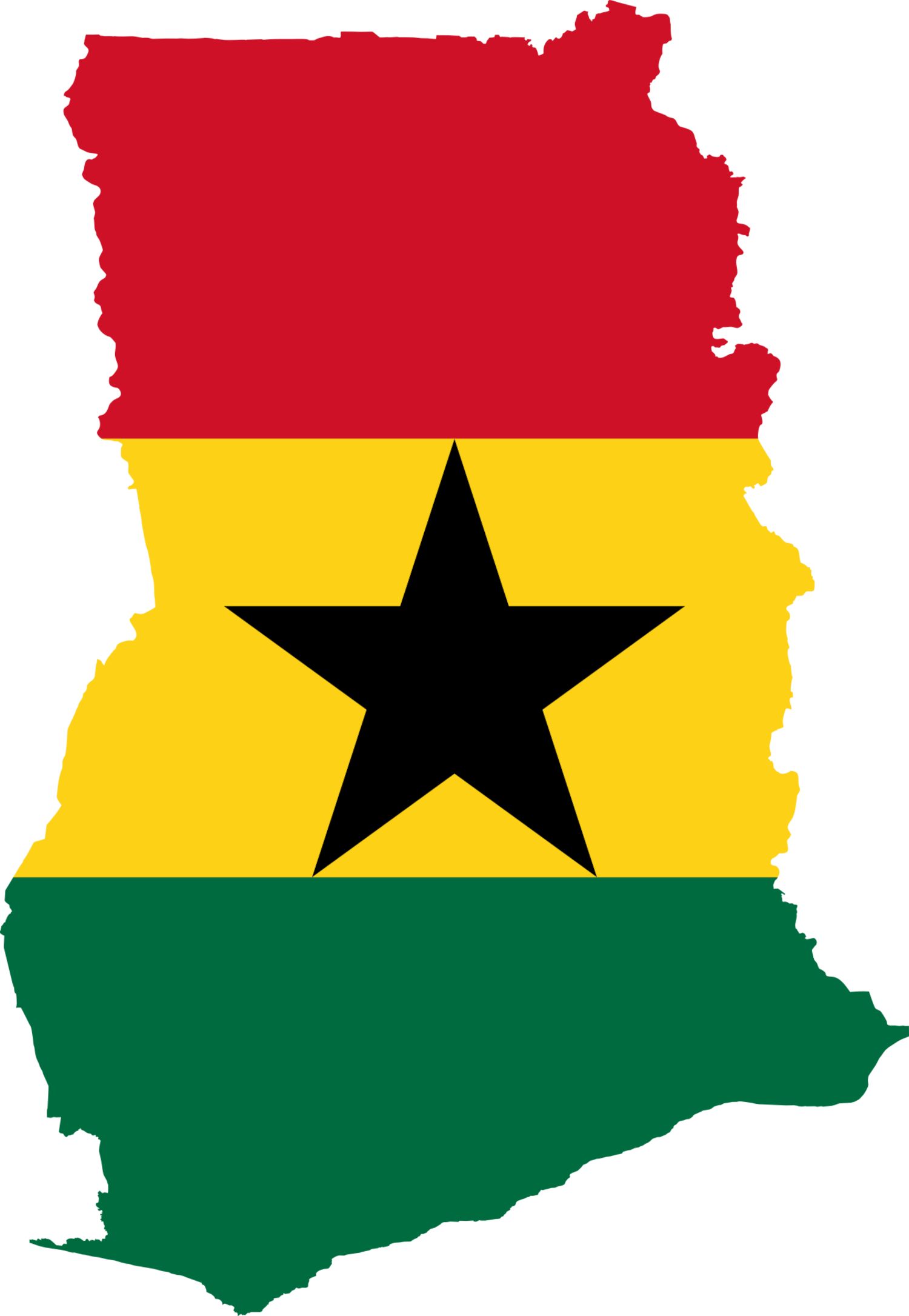 Ghana Flag Map