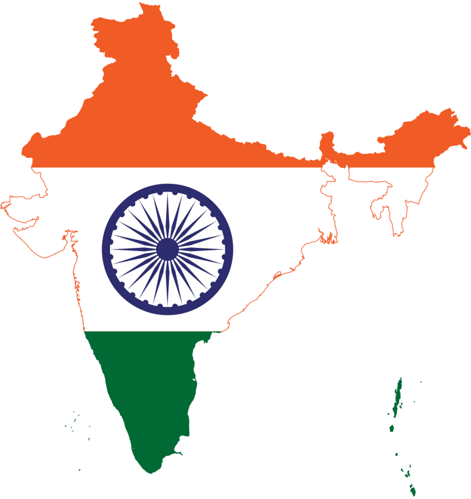 India Flag Map