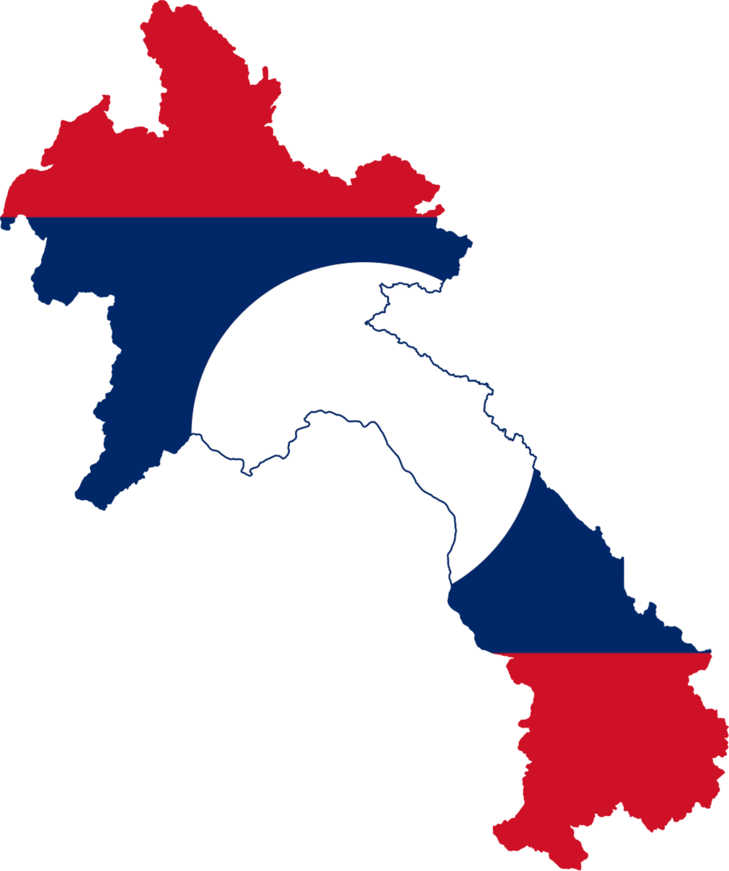Laos Flag Map