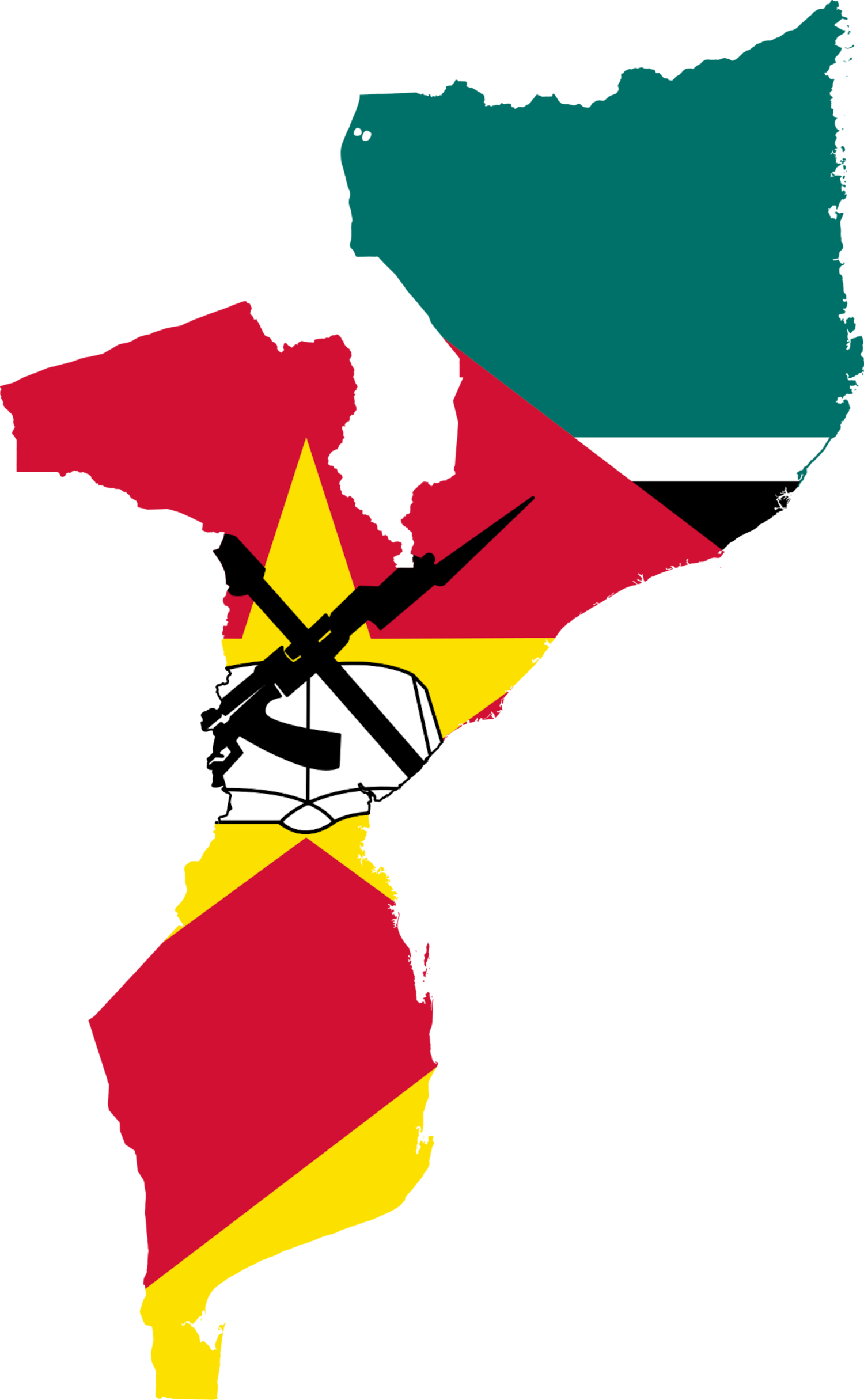 Mozambique Flag Map