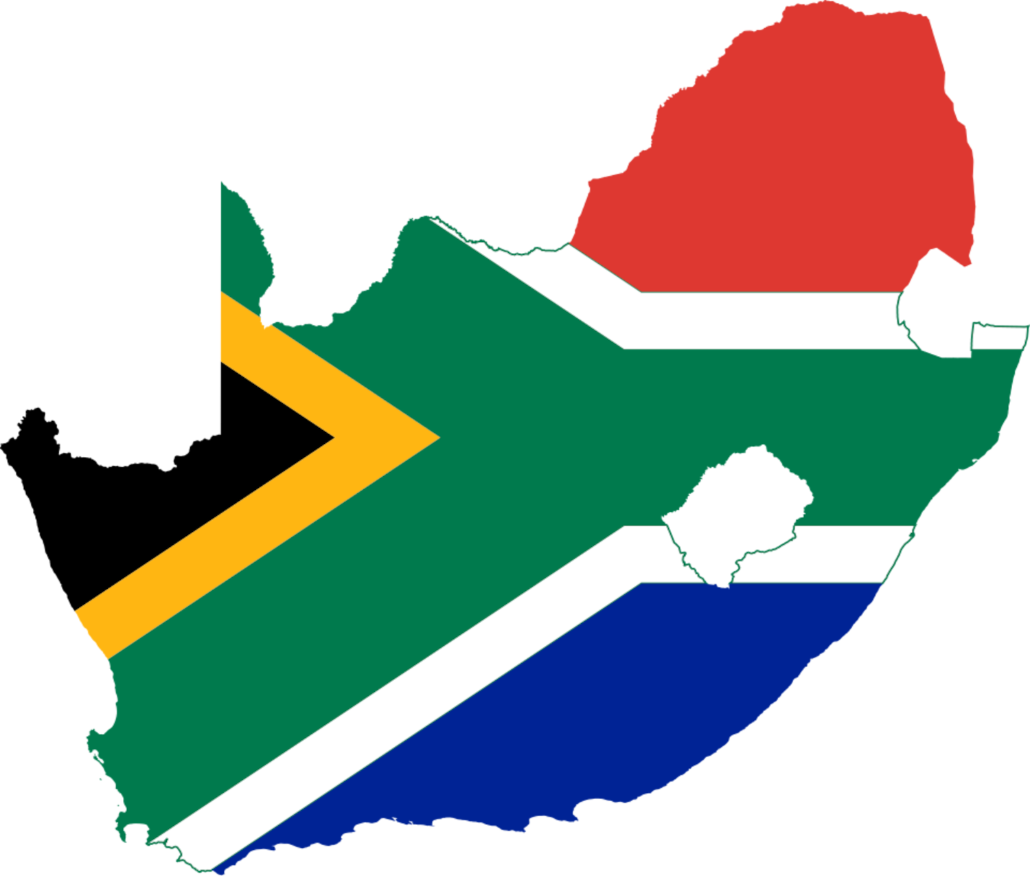 South Africa Flag Map
