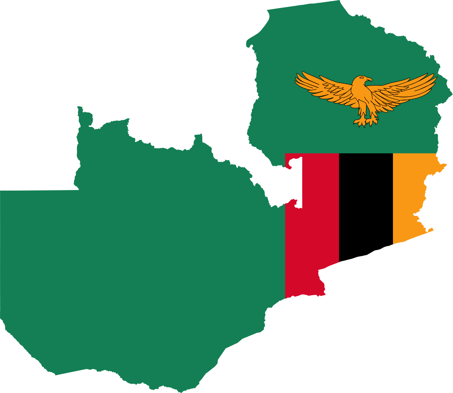 Zambia Flag Map