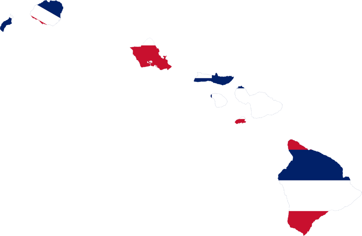 Hawaii Flag Map