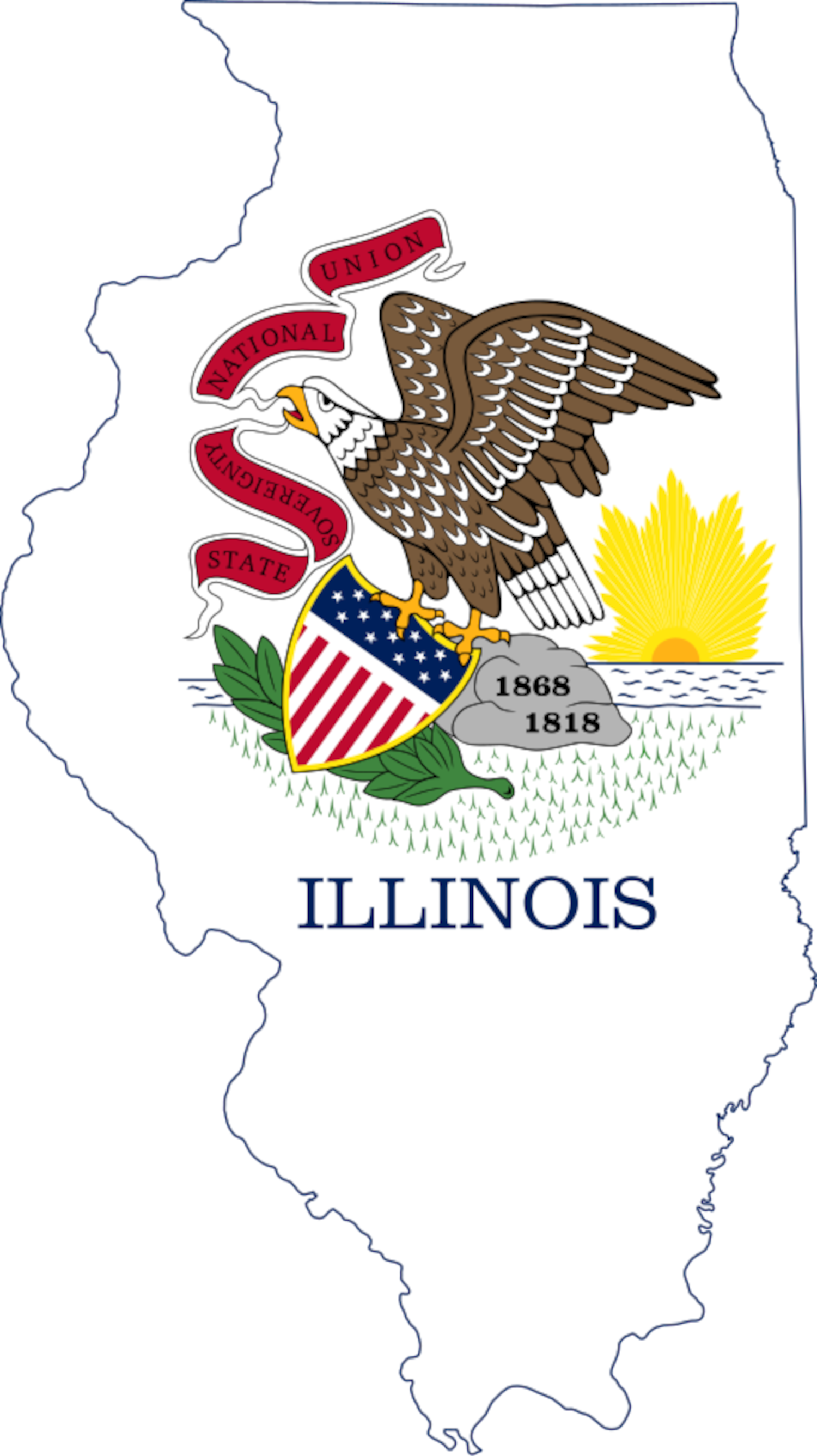 Illinois Flag Map