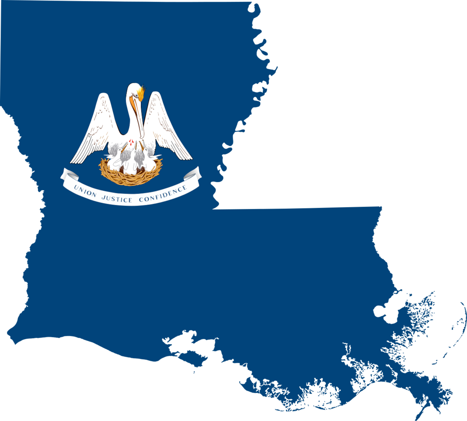 Louisiana Flag Map