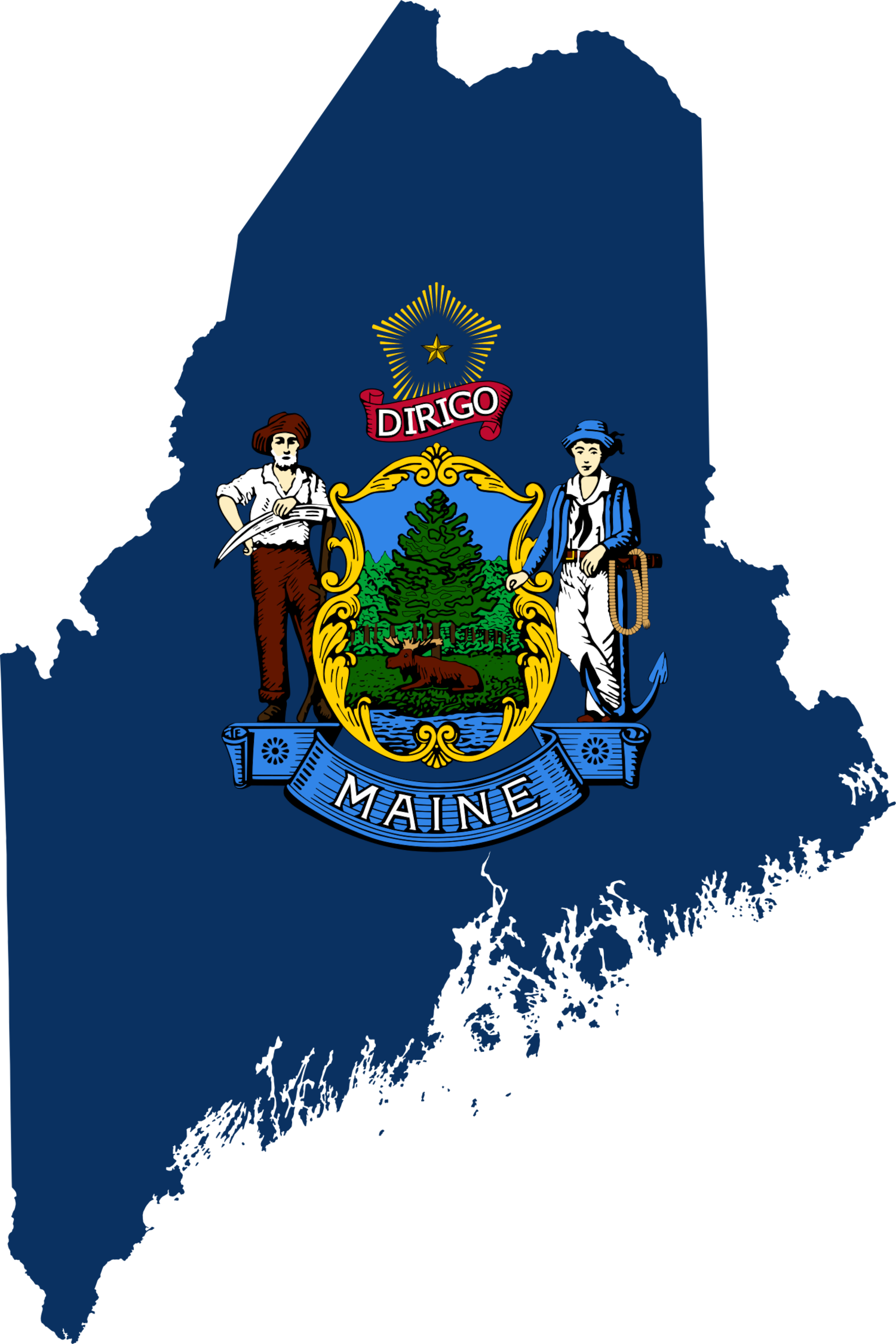 Maine Flag Map