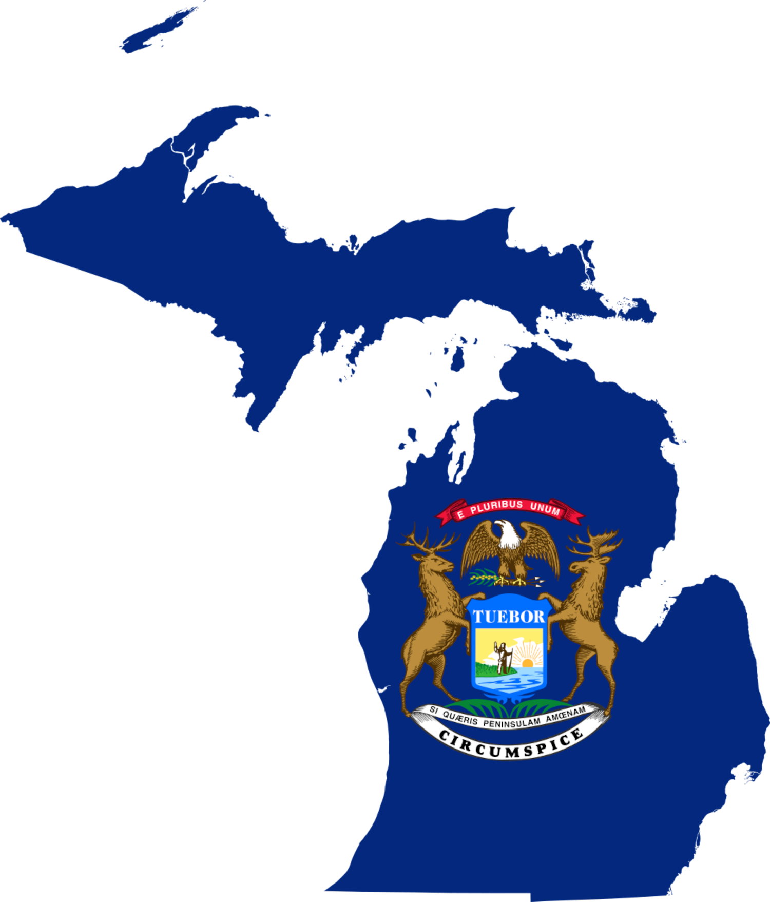 Michigan Flag Map
