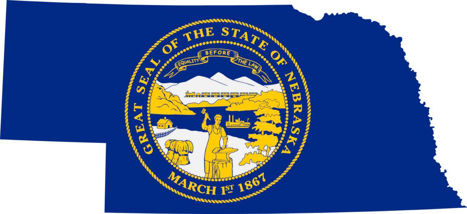 Nebraska Flag Map