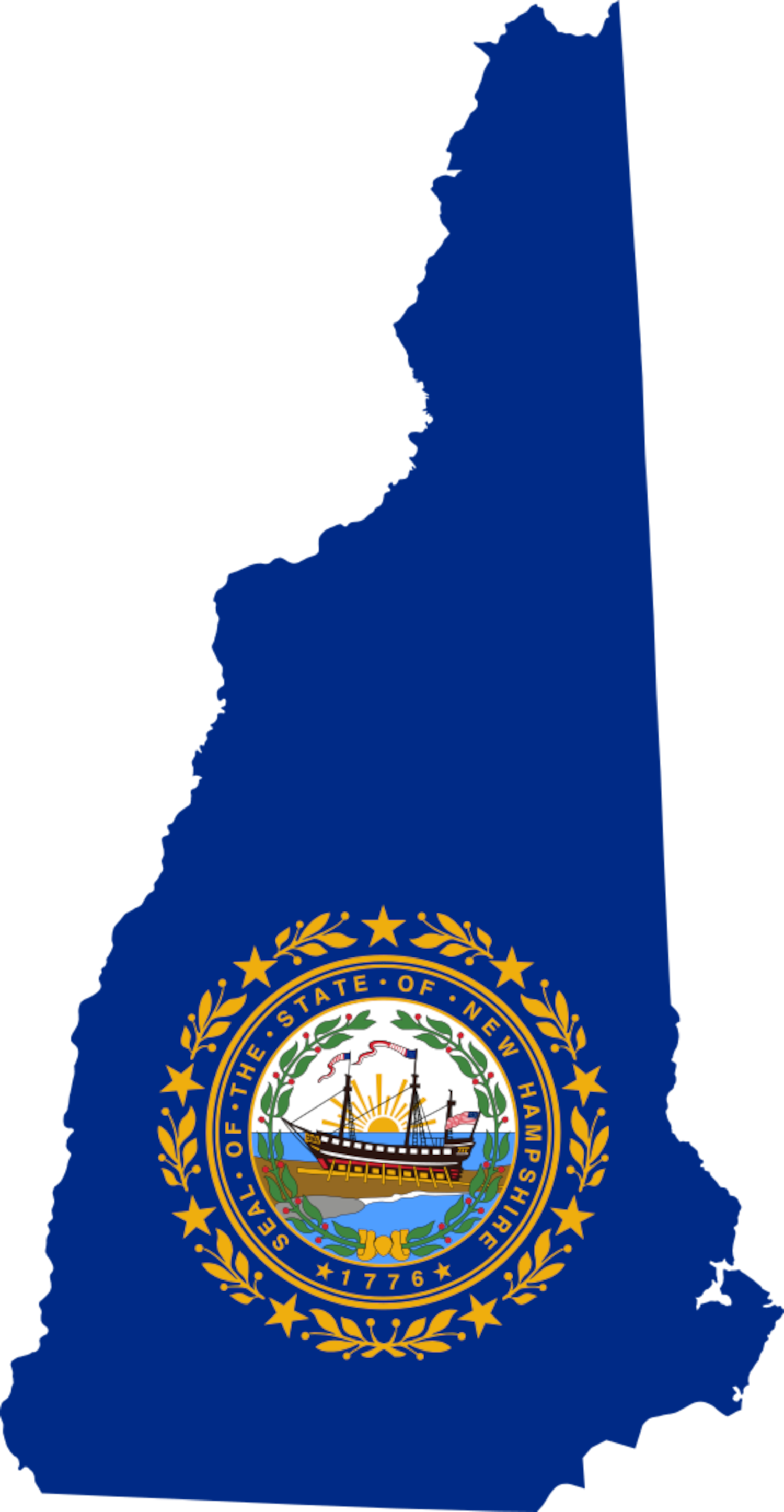 New Hampshire Flag Map