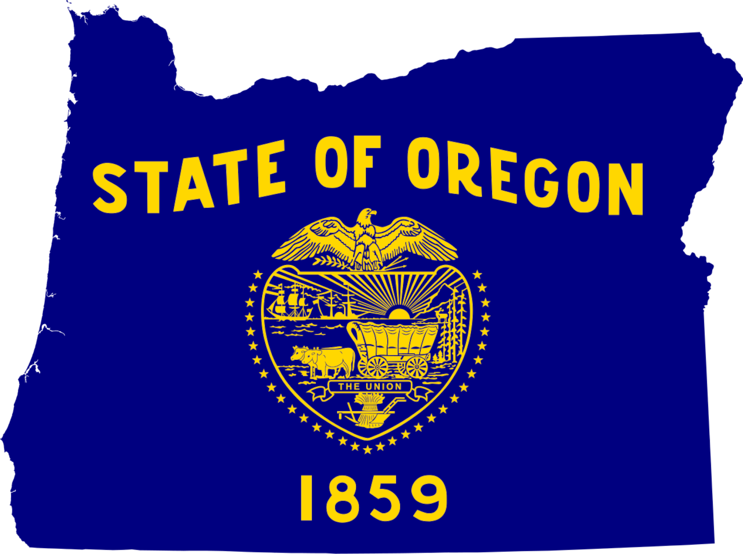 Oregon Flag Map