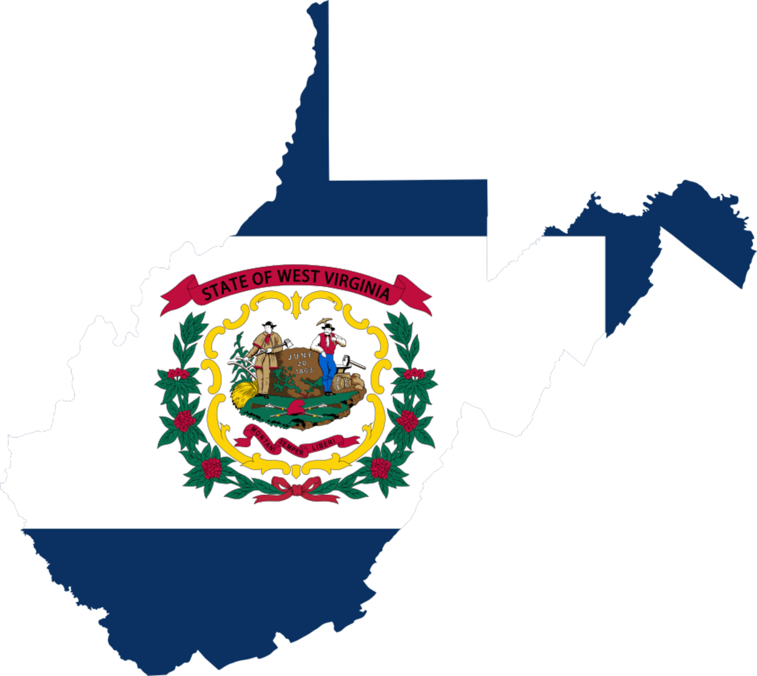 West Virginia Flag Map