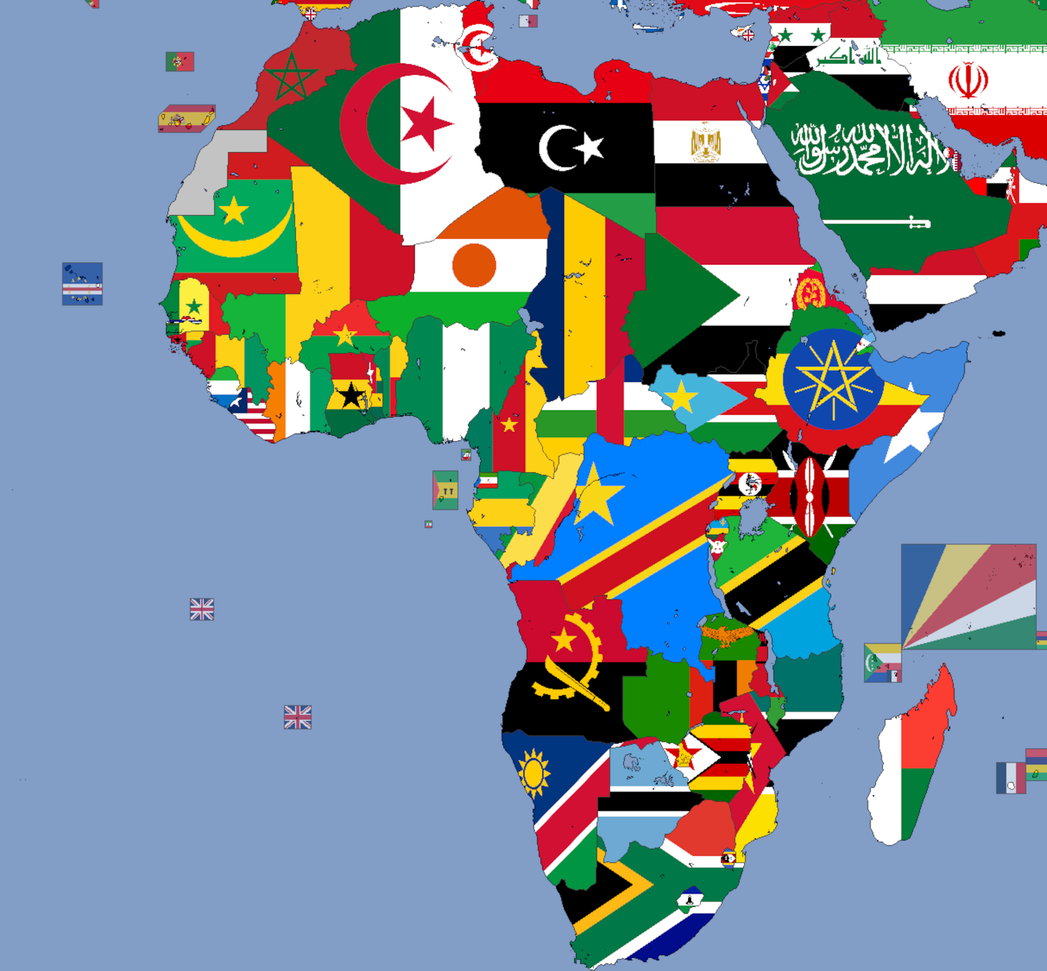 Africa Flags Map