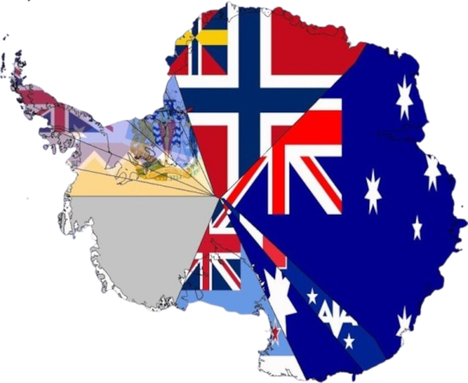 Antarctica Flags Map