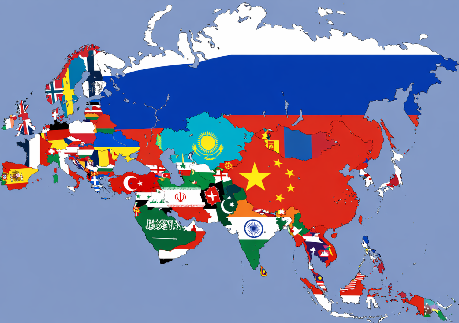 Eurasia Flags Map