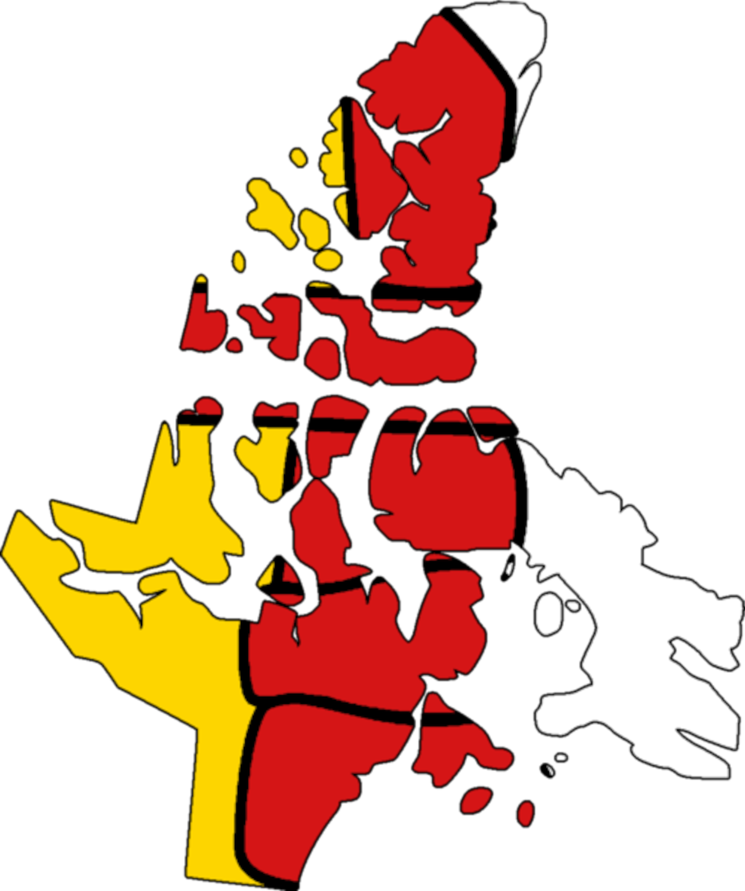 Nunavut Flag Map