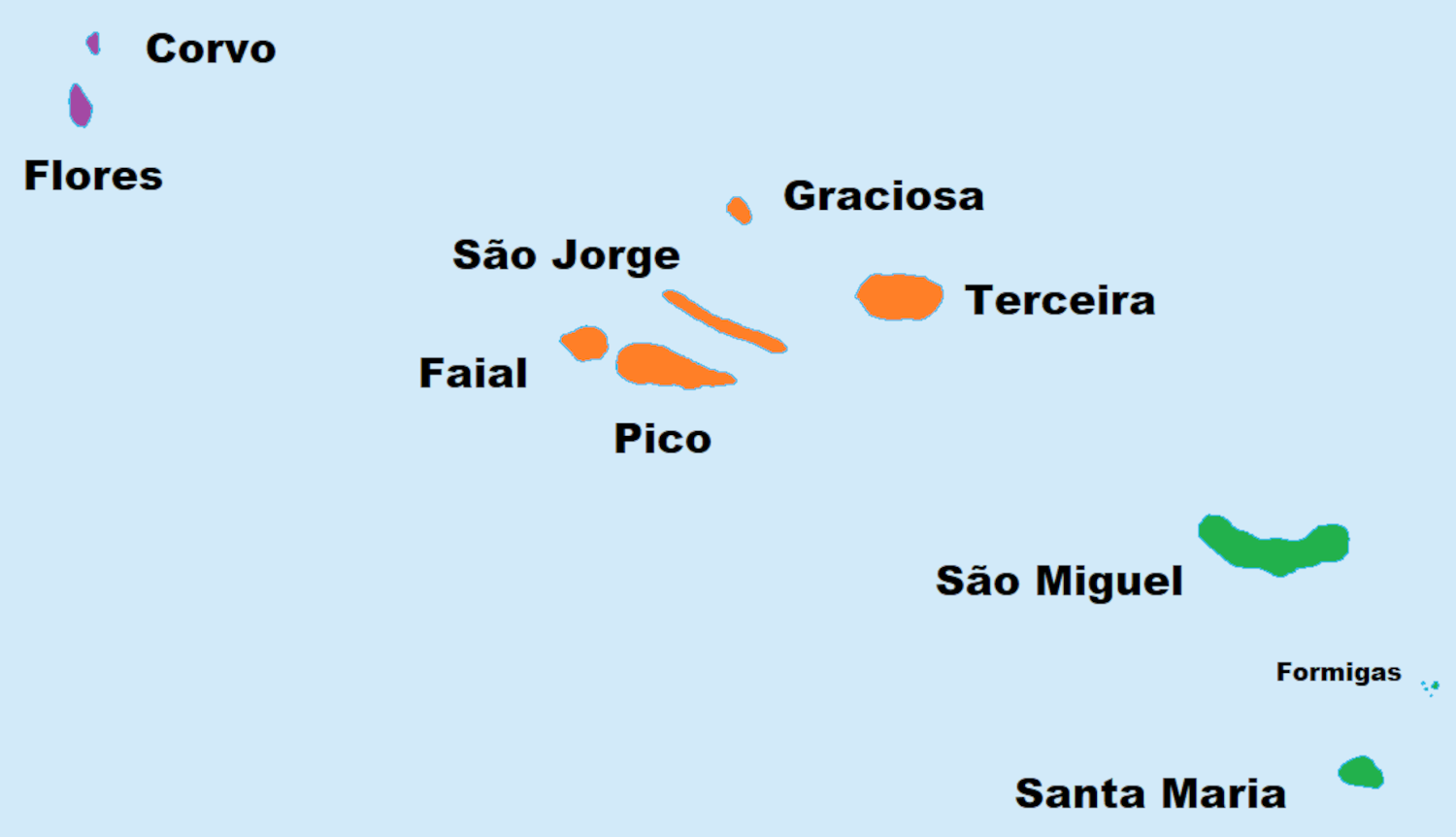 Azores Islands Map Flag